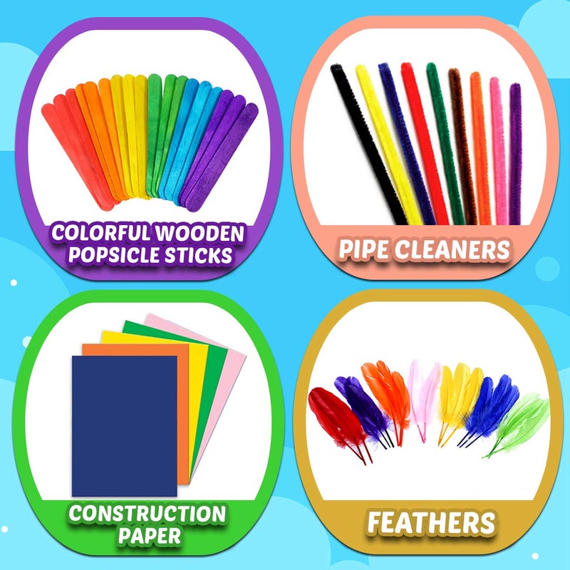 Goody King Arts and Crafts Supplies for Kids - Craft Art Supply Jar Kit for Student Age 4 5 6 7 8 9 10 Year Old Crafting Activity - Collage Arts Set for Toddlers Preschool DIY Classroom Home Project - Image 3
